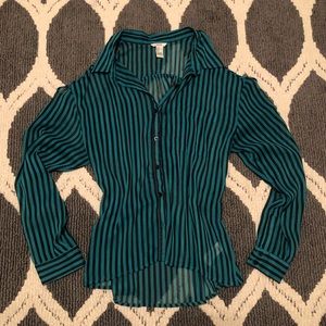 Sheer cold shoulder blouse